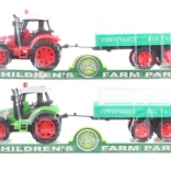 Plastiktraktor mit Schwungrad und Anhänger 32 cm