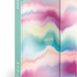 Wöchentlicher Taschenkalender 2024 mit Magnetverschluss, Batik, 11 × 16 cm