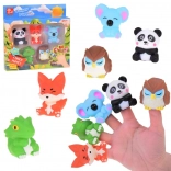 Gummi Fingerpuppen ZOO Tiere - Satz von 5 Figuren