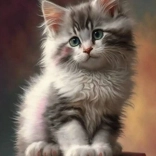 Diamantmosaik – Kätzchen auf Büchern