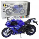 Metall-Sportmotorrad Blau R1 1:12