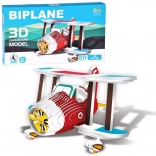 3D-Puzzle Kartonmodell Flugzeug – Doppeldecker, DIY 62 Teile
