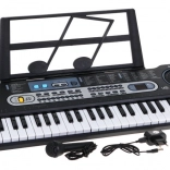 Kinder-Keyboard mit beleuchteten Tasten, 61 Tasten, Mikrofon und Notenständer