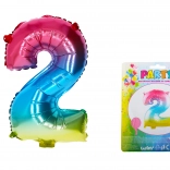 Regenbogen-Ballon Zahl 2 – 40 cm