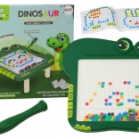 Magnetische Tafel Bildungs-Dinosaurier - Grün mit Perlen