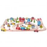 Holzeisenbahn Stadt und Land BIGJIGS RAIL, 91 Teile