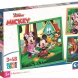 Puzzle-Set 3×48 Teile MICKEY UND FREUNDE – CLEMENTONI