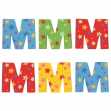 Buntes Holzbuchstabe Sternchen M