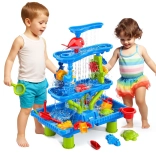 Woopie Tisch-Wasserspiel 4-in-1 mit Sandkasten und XL-Wasserfall, 4-stufiger Delfin