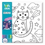 Ausmalbild mit Filzstiften – Katze