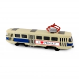 Metall-Retrostraßenbahn PRAGUE T3 16 cm mit öffnenden Türen