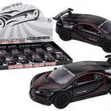 Metallsportwagen 1:32 mit Figur und Spoiler, schwarz, mit Licht und Sound