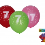 Luftballons 30 cm mit Zahl 7 – Set 5 Stk.