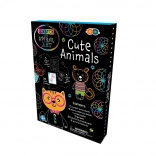 Set aus Kratz- und Spiralbildern – fröhliche Tiere