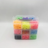 Set aus Gummibändern für die Herstellung von Loom-Band-Armbändern, 3000 Stück im Boxkoffer