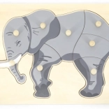 Holz-Montessori-Steckpuzzle Elefant