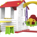 Gartenhaus für Kinder 3-in-1 mit rotem Dach