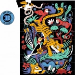 Puzzle Tiger mit 3D-Brille, 50 Teile