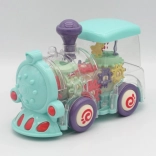 Transparenter Spielzeugzug mit Lichtern und Musik