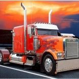 Diamantmalerei Roter LKW mit Flammen 30x40cm