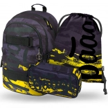 Baagl Schulset Skate Dune – Rucksack, Federmäppchen und Beutel
