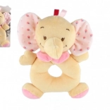 Plüsch-Rassel Elefant rosa 18 cm