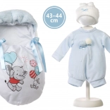 Outfit mit Fußsack für Puppe NEW BORN 43–44 cm