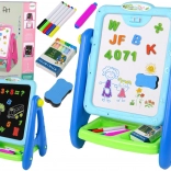 Lerntafel 2-in-1 Blau Kreidestifte