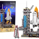 Baustein-Set Raumstation mit Rakete und Satelliten