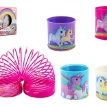 Kunststoff-Spiralfeder mit Einhornmotiv, Durchmesser 6,5 cm