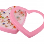 Set mit Ringen mit bunten Steinchen für Kinder