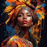 Diamantmalerei Afrikanerin II 30 × 40 cm