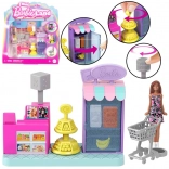 Mini-Supermarkt Barbie Land mit Püppchen und Kasse