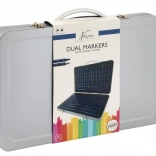 Set aus 36 doppelseitigen Markern im Metallkoffer