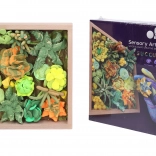 Kreatives Modellierset Sukkulenten im Holzrahmen 21 × 21 cm