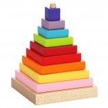 Bunte Pyramide - Holzpuzzle für Kinder