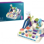 Interaktive Hindernisbahn für Kinder mit vier Autos