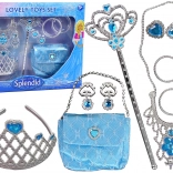 Set für Kleine Prinzessin Blaue Krone und Zubehör