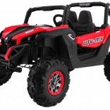 Elektrisches Kinder-Buggy 4x4 mit Sitz aus Eco-Leder, LED-Lichtern und MP3 – rot