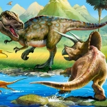 Puzzle Tyrannosaurus vs Triceratops 70 Teile