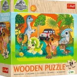 Holzpuzzle JURASSIC WORLD – Lerne die Dinosaurier kennen, 24 Teile