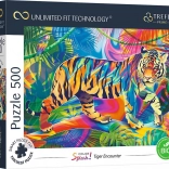 Puzzle TREFL UFT Color Splash: Begegnung mit einem Tiger 500 Teile