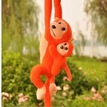 Plüschaffe mit Baby Orange mit Ton