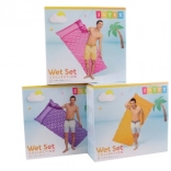 Aufblasbare Wasser-Liege 229 × 86 cm mit Wellenstruktur und Kopfkissen