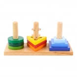 Holzpuzzle zum Lernen mit Formen Bigjigs Toys – stecken und drehen