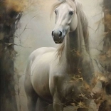 Diamond Painting Schimmel im Nebel 30 × 40 cm