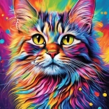 Norimpex Diamantmalerei Porträt eines bunten Kätzchens 30x40cm