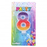 Partykerze Nummer 8 Sterne