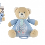 Plüsch-Teddybär mit Aufzieh-Spielwerk und Rassel, blau 18 × 18 cm
