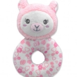 Plüschlama mit Rassel, 16 cm